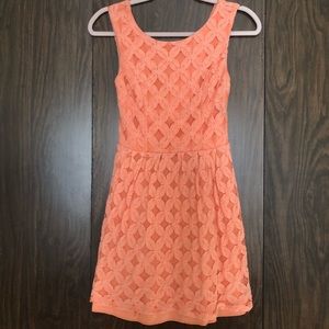 Coral lace summer dress